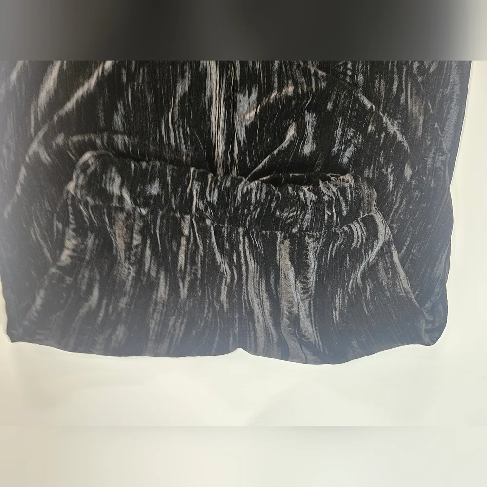 Made In‎ Italy Velvet Pants Womens Medium Black Stretchy Whimsy Goth Wide Leg - Picture 3 of 9